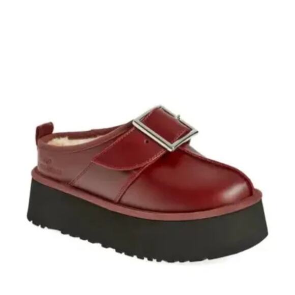 Ugg X Opening Ceremony Tasman Platform Clog Mule Size 11 Oxblood/Red Leather New - Picture 3 of 8